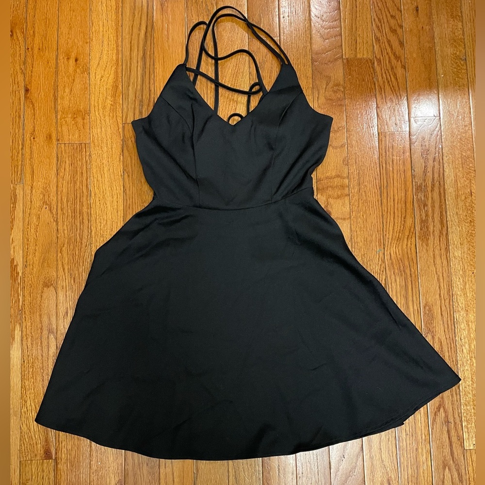 Urban Outfitters Sparkle & Fade Fit and Flare Skater black cutout dress - xs